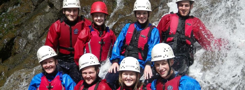Canyoning group lake district